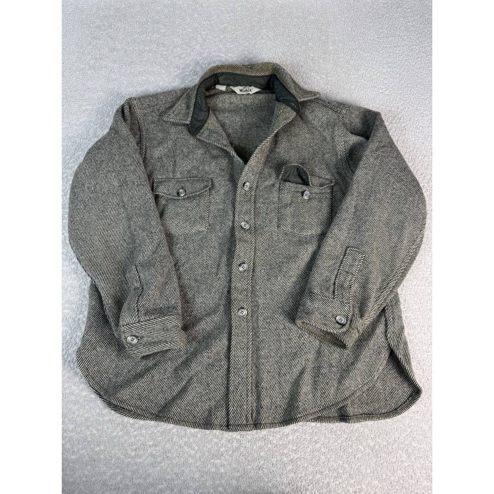 Vtg 70s Woolrich Mens ‎ Heavy Wool Flannel Shirt Jacket  Long Sleeve Sz XL